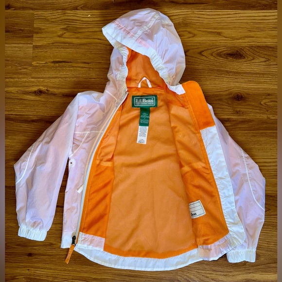 L.L. Bean Kids' White & Orange Rain Jacket - Picture 4 of 4